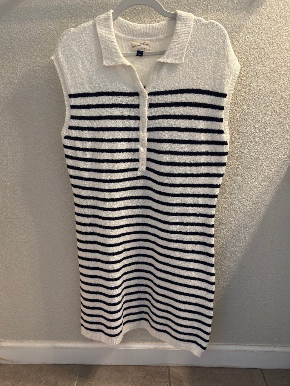 Universal Thread Black & White Striped Mini Sweater Dress Size Large
